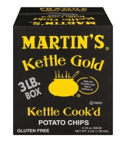 Martin&#39;s Kettle Gold Potato Chips Value Sized 3 Pound Box - £27.05 GBP