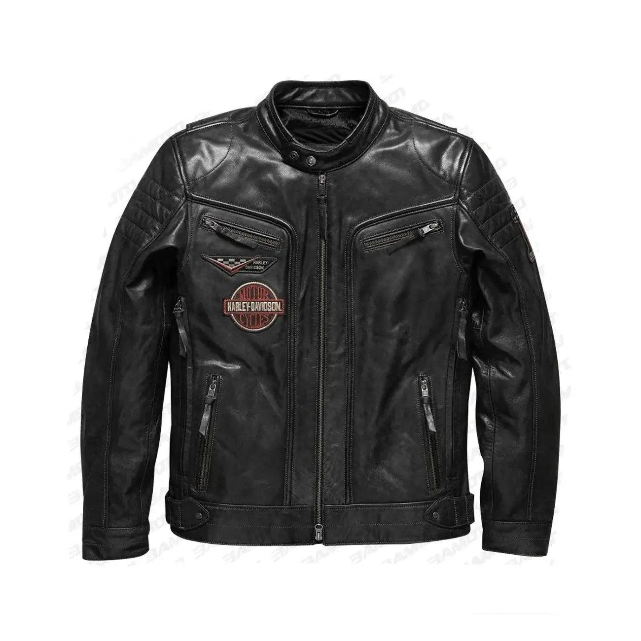 Harley Davidson Men Embroidery Eagle Design Real Leather Jacket - £52.42 GBP+