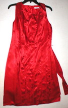New Womens Calvin Klein Dress Date True Red Knee NWT Fringe 10 Sleeveless Pretty - £150.32 GBP
