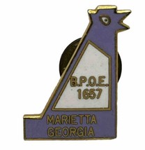 Marietta Georgia Elks Lodge 1657 BPOE Benevolent Protective Order Enamel Hat Pin - £6.22 GBP