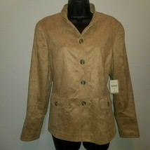 Coldwater Creek Women&#39;s Size 14 Microfiber Sueded Blazer Jacket Tan NWT 69.50 - £18.75 GBP