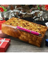 Valentine gift box, Keepsake burl wooden box with hinged lid, Gift box f... - £73.95 GBP