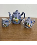 Child’s Tea Set Lusterware Made In Japan Flowers With Blue Bird Hand pai... - $16.65