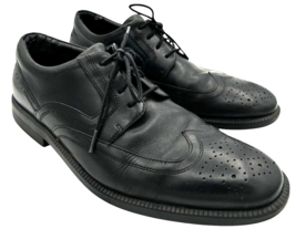 Rockport Dressports Trutech H79741 men&#39;s wide black leather wingtips siz... - $294.05 MXN