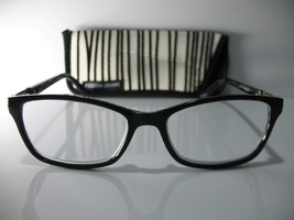 Foster Grant Jules Womens Black &amp; White Fashion Reading Glasses w/Case +2.00 - £39.95 GBP