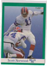 Scott Norwood Buffalo Bills Place Kicker 1991 Fleer Card # 6 Near-Mint - £1.15 GBP