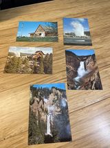 Lot of 5 Vintage Yellowstone National Park Postcards Old Faithful Lodge ... - $7.91