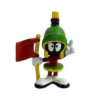 Marvin The Martian w/ Flag 1988 PVC Figure Applause 2&quot; Tall Looney Tunes... - $10.95
