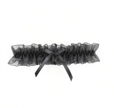 Black lace garter - Dress up adult play - fancy dress - $12.64