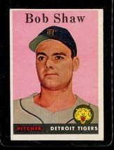 Vintage Baseball Trading Card Topps 1958 #206 Bob Shaw Detroit Tigers Pitcher - £9.77 GBP