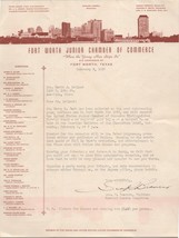 Fort Worth Junior Chamber Commerce Letter Signed George R Beavers 1938 T... - $46.12