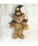 Dillards Halloween Brown Teddy Bear Cape Witch Hat Costume 17” Plush RARE - $16.00