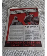 1939 Vtg. Magazine Ad McCormick Deering Farmall - Farmall Tractors - €5,18 EUR