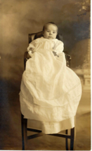 Postcard Portrait Baby RPPC Creepy Hidden Mother? White Gown Blowing Bubble CYKO - £6.90 GBP