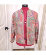 Vintage Kay Cosserat jacket women&#39;s size 12-14 herringbone metallic colo... - $51.97 CAD