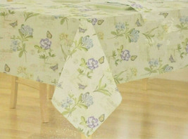 Botanical Blossoms Fabric Tablecloth Summer Floral Size 60x84&quot; Oblong Ea... - $28.91