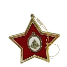 Vintage Handmade 1994 Star with Cameo Christmas Tree Christmas Ornament 3.25&quot; - £10.70 GBP