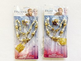2 Disney Frozen II Jewelry Set: Ring, Bracelet &amp; Necklace with Castle Charm - £7.66 GBP