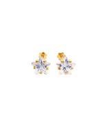 22ct Yellow Gold &amp; Cubic Zirconia Children&#39;s Stud Earrings 3.0-4.5MM - $240.93 CAD+