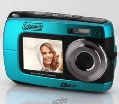 Coleman-Dual Screen Waterproof HD Camera BLUE 3.9&quot;Lx0.9&quot;Dx2.5&quot;H - £67.27 GBP