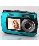 Coleman-Dual Screen Waterproof HD Camera BLUE 3.9&quot;Lx0.9&quot;Dx2.5&quot;H - £67.22 GBP