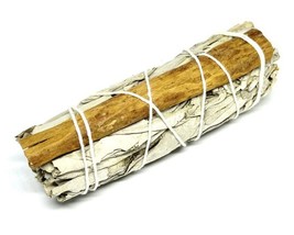 5 Inch White Sage With Cinnamon Bundle ~ Smudge Stick ~ Cleansing and Purifying - £6.26 GBP