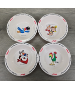 Vintage 1995 Kellogg’s Melamine White Cereal Bowls - All 4 Versions Incl... - $21.28