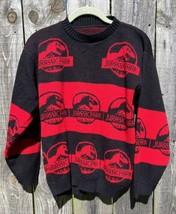 Vintage Jurassic Park 1990s Youth sz 7 Children Knit Sweater Jurassic Lo... - £59.95 GBP