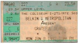 Grateful Dead Ticket Stumpf Juni 8 1992 Richfield Ohio - £42.60 GBP