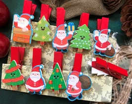 christmas wooden Clip,Pegs,Clothespin,Special Gifts for Christmas Decorations - £5.73 GBP+