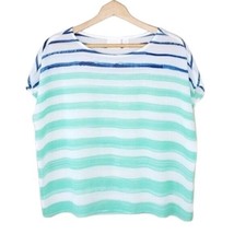 Chico&#39;s | Paintbrush Stripe Semi-Sheer Blouse, Chico&#39;s size 0 or small 4 - £11.61 GBP