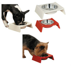 Retro Raised Melamine Bowls for Dogs Healthy Elevated Dog Bowl Small or Large - £11.68 GBP