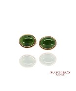 18K (750) Yellow Gold - Natural Green Jade Cabochon Cut: cufflinks - $1,762.20