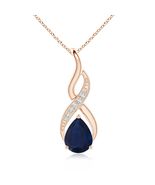 ANGARA 1.81 Ct Natural Blue Sapphire Pendant With Diamond in 14K Gold (A) - $2,108.95