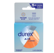 Durex Extra Thin, Transparent Natural Rubber Latex Condoms, Wide Fit 3.0ea - £29.47 GBP