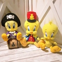 3 Tweety Bird Looney Tunes Plush 2 Are Vintage Warner Bros 1998, 2001, 2009 - $12.86