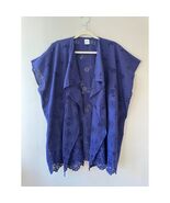 J.Crew Sz S M Oversized Purple Tunic Swim Cover Up Poncho in Eyelet Open... - $54.00