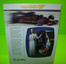 Monaco GP Arcade FLYER Original Gremlin 1979 Video Game Art Race Driver Vintage  - £22.37 GBP