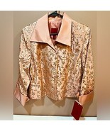 JS COLLECTIONS HAND WOVEN MAUVE COLOR BEADED JACKET BLOUSE 12 NEW WITH TAGS - $132.56