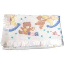 Vintage Triboro Baby Infant Security Blanket Teddy Bear Rocking Horse Satin Trim - £66.03 GBP