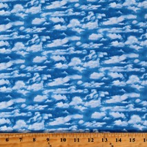 Cotton Clouds Sky Landscape Medley Blue Fabric Print by the Yard D187.17 - $12.95