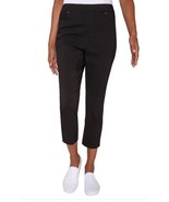 Mario Serrani Womens Capri Pants Black Tummy Control Pockets Pull-On Str... - $51.95 CAD