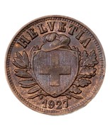 1927 Suisse 2 Rappen Pièce de Monnaie En Au État, Km 4.2 - $52.46