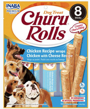 Churu Rolls Dog Treat Chicken &amp; Cheese Recipe - 100% Natural, Grain-Free, No Pre - £7.89 GBP+