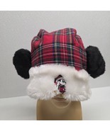 Disney World Mickey Ears Plaid Santa Hat Christmas Holiday Adult Size - $543.90 MXN