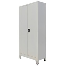 Office Cabinet with 2 Doors Steel 90x40x180cm Grey - £169.26 GBP