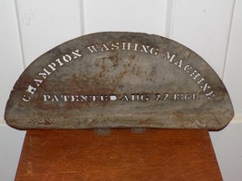 Vintage Champion Washing Machine Patented Aug. 22 1864 Metal Stencil - $108.90