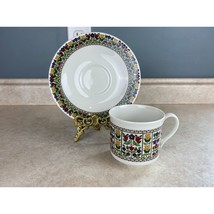 Royal Doulton &amp; Co England Fire Glow T.C 1080 Cup And Saucer Set - £11.86 GBP