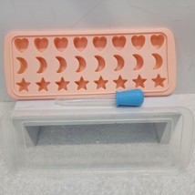 Ice Cube Tray With Lid Stars Moons Love Hearts Shape 24 Cavity Silicone - £9.74 GBP