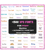 Machine Embroidery Fonts for PFAFF +1500 – VP3 &amp; VP4 Format – Instant Do... - $18.00